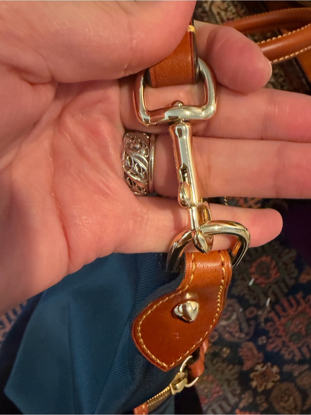 Dooney & Bourke Navy Nylon Satchel - Picture 4 of 8